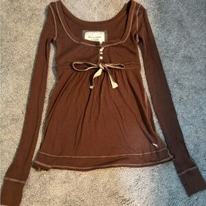 Abercrombie & Fitch Brown Long Sleeve Top